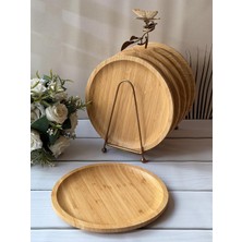 Rossev Bambu Penne Yuvarlak Servis Tabak 6'lı 25 cm