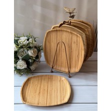 Rossev Bambu Penne Kare Servis Tabak 6'lı 25 cm