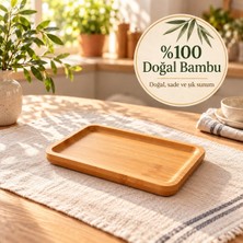 Toyigoo Emmy 18 cm Dikdörtgen Bambu Sunum Tabağı Kahvaltılık Servis Tabağı TYGRSYT9573