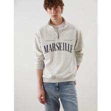 LC Waikiki Xsıde Beyaz Dik Yaka Erkek Sweatshirt
