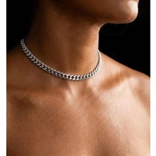 Sevgili Takı Kalın Gurmet Model Choker Çelik Zincir Kolye-Choker Serisi