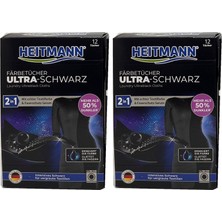 HEITMANN Ultra Siyah Renk Yenileyici Çamaşır Mendili 2 x 12 Adet (24 Mendil)