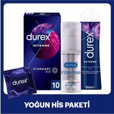 Durex Yoğun His Seti Intense 10'lu Prezervatif + 2'li Kayganlaştırıcı Jel