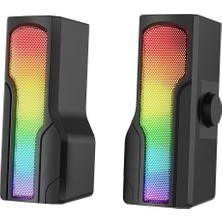Rampage Arty X13 2.0 Bluetoothlu Rms 3W-2 Rgb Işıklı Multimedia USB 5V 45DB Gaming Oyuncu Speaker