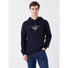 LC Waikiki Xsıde Lacivert Uzun Kollu Baskılı Erkek Hoodie