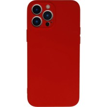 Apple iPhone 13 Pro Max Kılıf Nano Içi Kadife Silikon - Kırmızı