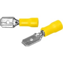 Zemira Powermaster PM-39081 4-6mm2 Kesit 24X7X6MM Soket Sarı Izoleli Kablo Pabucu (100'LÜ Paket)