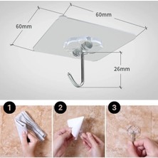 Ersert Ers Ultra Güçlü Yapışkanlı 10LU Şeffaf Askı
