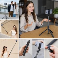 Ersert Ergonomik Uzunlukta Alüminyum Selfie Çubuğu ve Tripod Seti