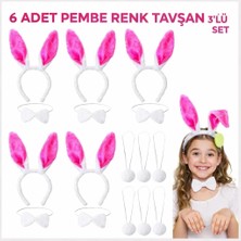 Ersert Eğlenceli Tavşan Sahne Seti 6'lı Taç Papyon Kuyruk