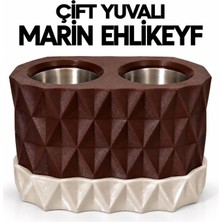 Mottopi Vişne Çürüğü Çift Kadeh Yuvalı Elmas Desenli Marin Ehlikeyf-Vişne Çürüğü