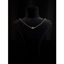Sevgili Takı Nazar Boncuklu Gold Çelik Kolye -777 Serisi