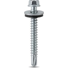 Hesaplı Hırdavat Trapez Çatı Vidası 5,5X55 mm Matkap Uçlu Pullu 20 Adet