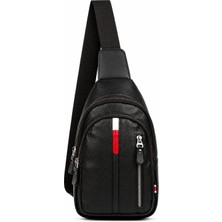 Newish Deri Usd Kulaklık Çıkışlı Çapraz Bady Bag Göğüs Ve Omuz Çantası new132 - Siyah