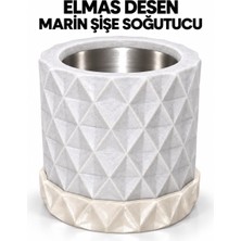 Mottopi Mermer Elmas Desenli Şişe Soğutucu Marin Ehlikeyf-Mermer