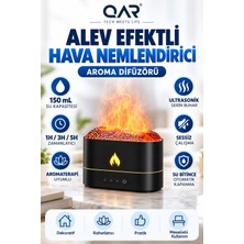 200 ml Alev Efektli Hava Nemlendirici 7 Renk Rgb LED Işıklı Ultrasonik Aroma Difüzörü