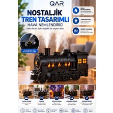 Siyah Tren Tasarımlı Hava Nemlendirici Dekoratif Masa Üstü Ortam Nemlendirici Kumandasız