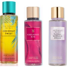 Victoria's Secret 3'lü Vücut Spreyi Seti - Floral Morning Dream + Coconut Twist + Pomegranate Rose (3 x 250 Ml)