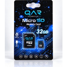 Qar Microsdxc Hafıza Kartı 32 Gb, Sd Adaptörlü, U1 Class 10, 100 Mb/s