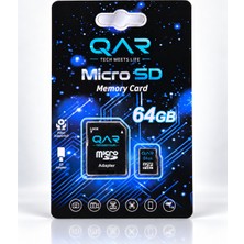 Qar Microsdxc Hafıza Kartı 64 Gb, Sd Adaptörlü, U1 Class 10, 100 Mb/s