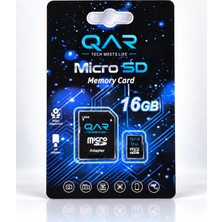 Qar Microsdxc Hafıza Kartı 16 Gb, Sd Adaptörlü, U1 Class 10, 100 Mb/s