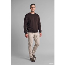 Defacto H5180AXBN337 Kahve Regular Fıt Bisiklet Yaka Basic Sweatshırt