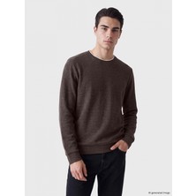 LC Waikiki Lcwaıkıkı Classic Kahverengi Bisiklet Yaka Erkek Sweatshirt