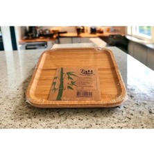 Bin1çeşit Bambu Kare Tabak 20 * 20 * 1.5 cm ROYALEKS-KR2020