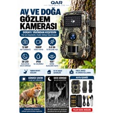1080P Fotokapan Kamera Gece Görüşlü Hareket Sensörlü 38 LED IP66 Yaban Hayatı Izleme Kamerası
