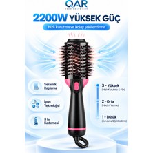 2200W Hava Üflemeli Saç Şekillendirici Iyonik Fön Tarağı Düzleştirici ve Hacim Verici Fırça
