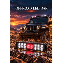 Dekohop Off Road LED Bar 30 cm Çift Sıra LED Beyaz Işık Kırmızı Göz 12–24V IP67 Açı Ayarlı Kablo Tesisatlı Projektör
