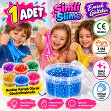 Emrah Gültekin Simli Slime 1 Adet – Parlak Simli Oyun Jeli, Karışık Renk, Çocuklar Için Eğlenceli Aktivite