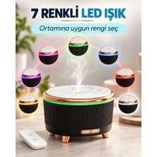500 ml Aroma Difüzör Hava Nemlendirici Esansiyel Yağ Uyumlu Ultrasonik Buhar Makinesi 7 Renk LED Işıklı Zamanlayıcılı Sessiz Mermer Görünümlü