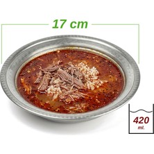 Binbir Trend 17 cm Yanaklı Krom Çelik Yemek ve Beyran Kasesi 420 ml | Lokanta Tipi Sulu Yemek Kasesi -KASE1714