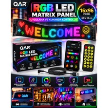 LED Matrix Panel Bluetooth Telefon Kontrollü Programlanabilir Yazı Resim Animasyon Gösteren Rgb LED Ekran Panosu