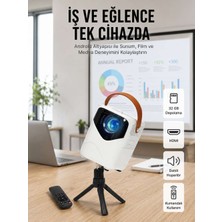 Bin1çeşit Projeksiyon Ev Sineması Bluetooth 4K Hd Kaliteli Görüntü Kumandalı