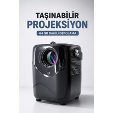 Bin1çeşit Taşınabilir Projeksiyon 64 GB Dahili Depolama