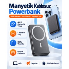 Iphone 12/13/14/15/16/17/18  Uyumlu Magsafe Battery Pack 5000 Mah Powerbank Kablosuz Wireless Batarya Şarj Aleti