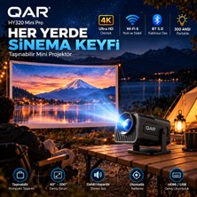 HY320 Mini Projeksiyon Cihazı LED Multimedya Ev Sineması Döner Standlı HDMI USB Girişli Taşınabilir Mini Projektör