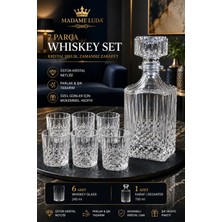 Madame Luda Üst Kalite Cam Viski Bardağı/karaf Şişe Seti.(6 Viski Bardağı+1 Karaf Şişe/ 7 Parça Set)