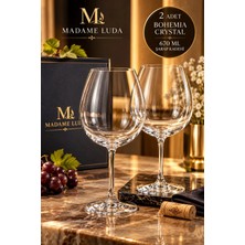Madame Luda 2'li Bohemia Crystal 670 ml Kırmızı Şarap Kadehi Seti – Zarif ve Premium Tasarım