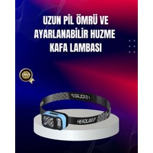 Bin1çeşit Süper Parlak LED Kafa Feneri 3 Renk 53 Mod Type C Şarjlı