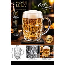 Madame Luda Arjantin Pub Bar 540 Cc.6 Adet Kulplu Bira Bardağı.