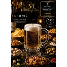 Madame Luda Premium 590 Ml.4 Adet Kulplu Bira Bardağı.kupa.