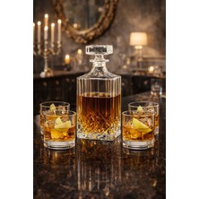 Madame Luda Kristal 7 Parça Viski Takımı SETI.750 Ml-Karaf Şişe-6 Adet 300 Ml-Viski-Likör-Şarap-Bardağı-Kadehi.