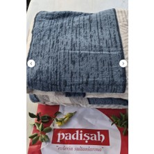 Padişah Desenli Tek Kişilik Battaniye Mavi
