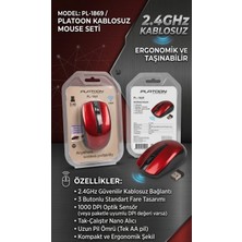 Aksiyon Global Platoon PL-1869 Kablosuz Mouse (2.4ghz Güvenilir Bağlantı & Kırmızı-Siyah) - Lisinya