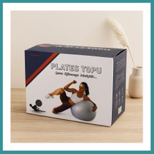 Bt Teknik Pilates Topu 60 cm - Renkli Çizgili Plastik Bez