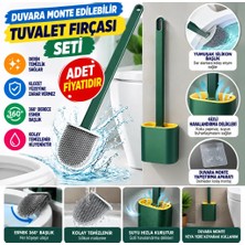 Yakup Tokatlı Moda Ytm Duvara Monte Edilebilir Kapaklı Askılı Klozet Yumuşak Silikon Başlıklı Tuvalet Fırçası Seti