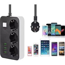 Yakup Tokatlı Moda Ytm 3 Usb’li 3’lü 1.8 M Akım Korumalı Priz